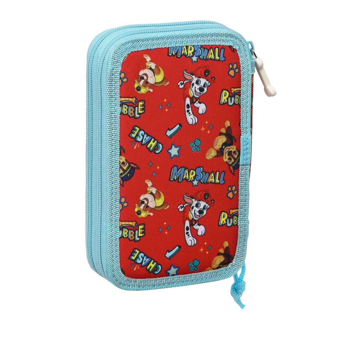 School Case with Accessories The Paw Patrol Funday Red Light Blue (12.5 x 19.5 x 4 cm) (28 pcs)