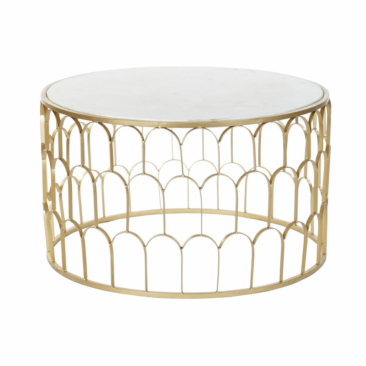 Side table DKD Home Decor 8424001823222 87 x 87 x 51,5 cm Golden Aluminium White Marble Iron