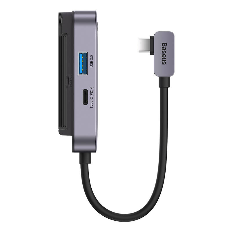 Hub 6in1 Baseus PadJoy Series USB-C - USB 3.0 + HDMI + USB-C PD + jack 3.5mm + SD/TF (gray)