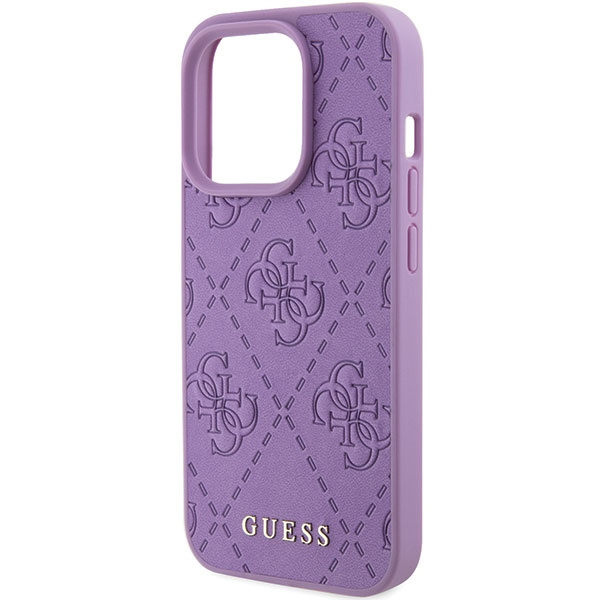 Guess GUHCP15XP4EPMU Apple iPhone 15 Pro Max hardcase Leather 4G Stamped light purple