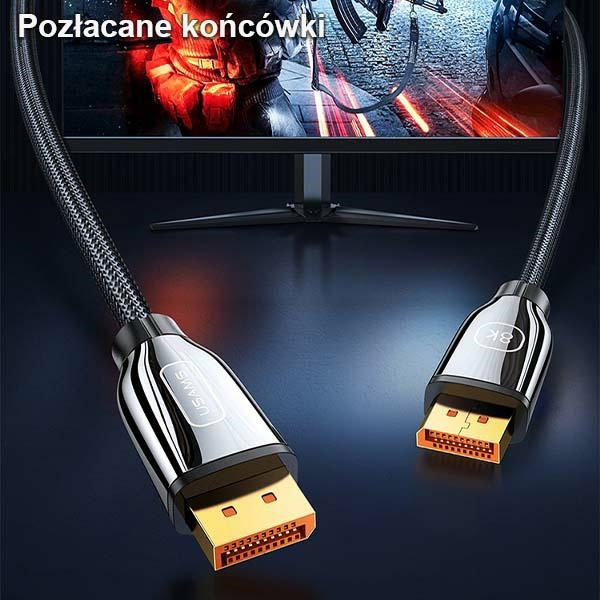 USAMS Cable DisplayPort - DisplayPort 1.4 HD U75 3.0m black 8K HD SJ533DP01 (US-SJ533)