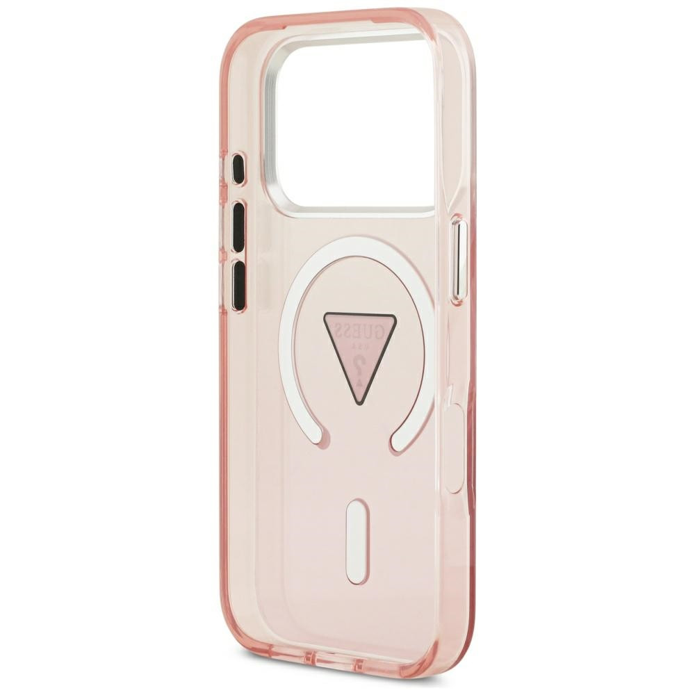 Etui Guess IML Gradient Triangle Logo MagSafe do Apple iPhone 17 Pro różowy