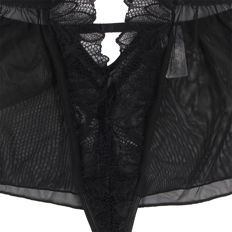 SUBBLIME - TEDDY HALTER NECK BARE BACK LACE BLACK S/M SUBBLIME - TEDDY HALTER NECK BARE BACK LACE BLACK S/M