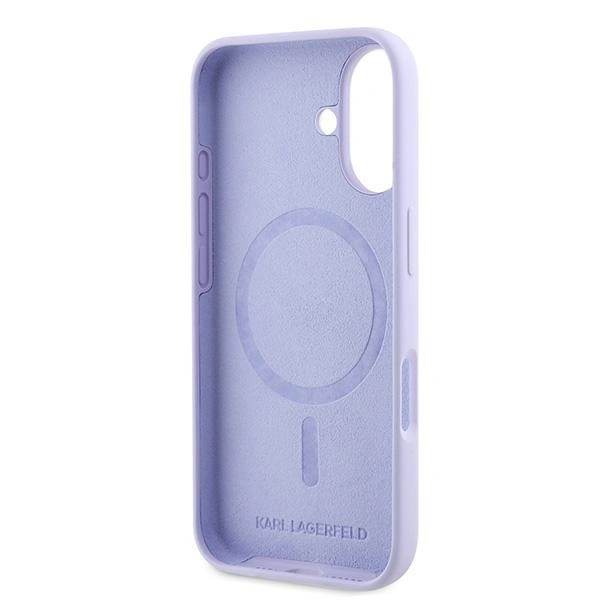 Case Karl Lagerfeld KLHMP16MSCMKCRHU Apple iPhone 16 Plus hardcase Silicone Karl&Choupette Heads Ring MagSafe purple