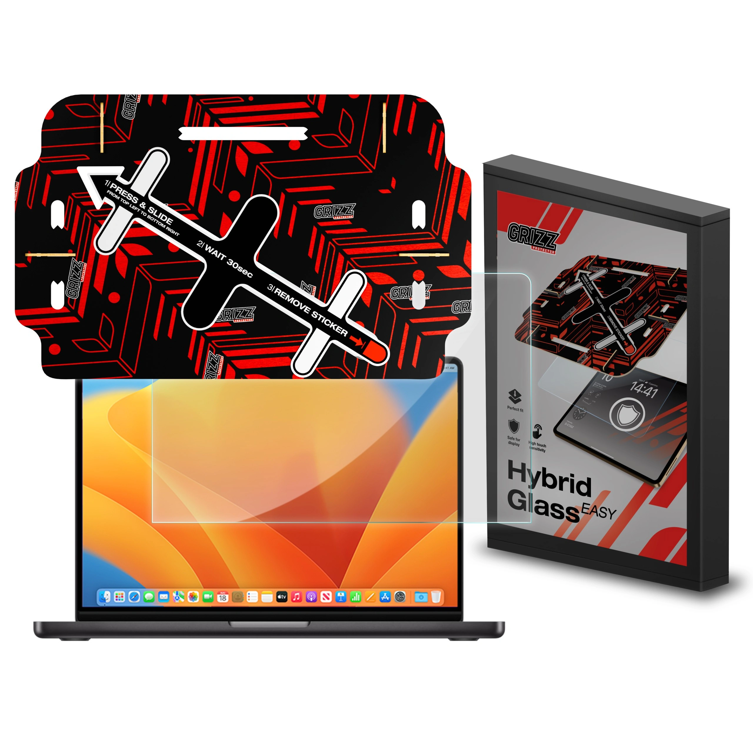 GrizzGlass HybridGlass Easy Hybrid Glass for Apple MacBook Pro 14" 2023
