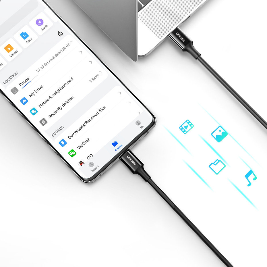 UGREEN US300 USB-C - USB-C Cable 1m white