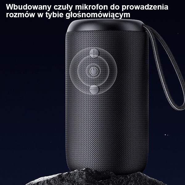 USAMS Waterproof Wireless Speaker with Lanyard YC Series Bluetooth 5.0 10W black YC011YX01