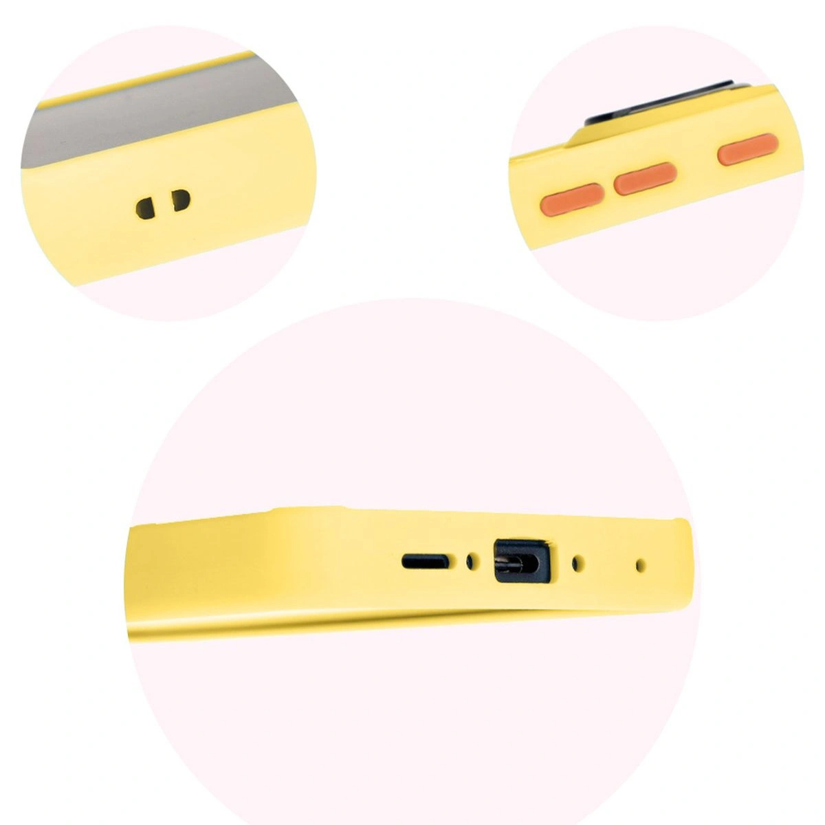 Bizon Case Hybrid Ring Samsung Galaxy Xcover7 smoky with a yellow frame