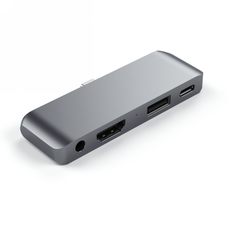 Satechi Aluminium Mobile Pro Hub USB-C (USB-C 60W, 4K HDMI, USB-A 3.0, jack port) (space gray)