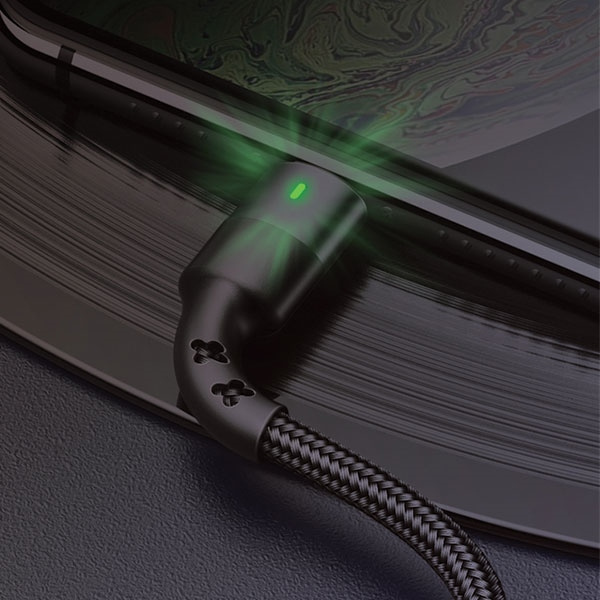 USAMS Nylon Cable U26 USB-C 1m 3A Fast Charging black SJ313TC01 (US-SJ313)