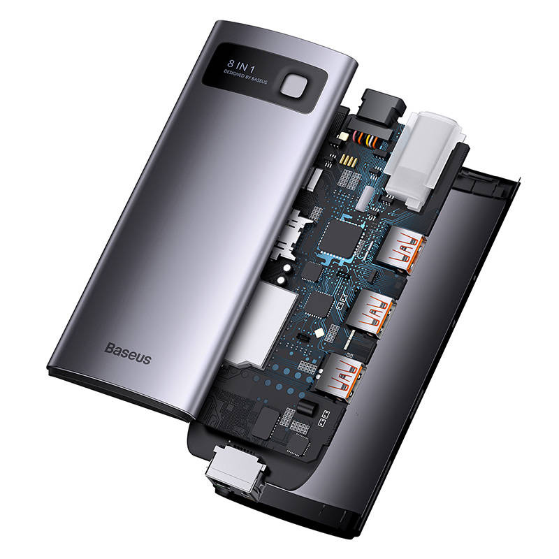 Hub Baseus StarJoy Series 8in1 USB-C - HDMI + 3 x USB 3.1 + USB-C PD + RJ45 + microSD/SD