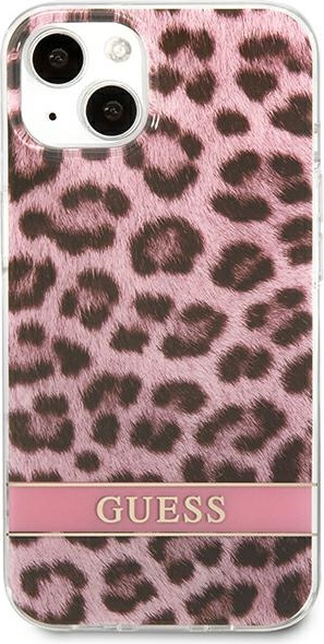 Guess GUHCP13SHSLEOP Apple iPhone 13 mini pink hardcase Leopard