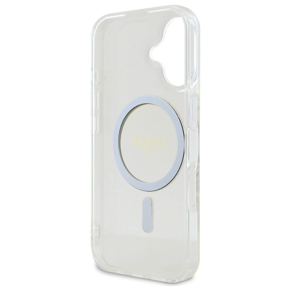 Guess GUHMP16MHFGERET Apple iPhone 16 Plus hardcase IML Glitter Circle MagSafe transparent
