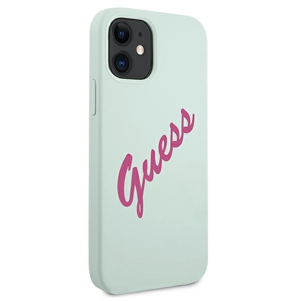 Guess GUHCP12SLSVSBF Apple iPhone 12 mini blue fuschia hardcase Silicone Vintage