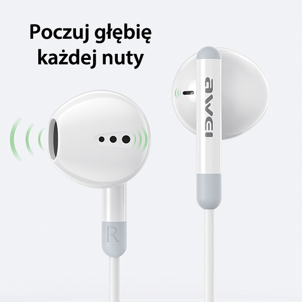 AWEI PC-6T wired in-ear headphones USB-C, 1.2m black