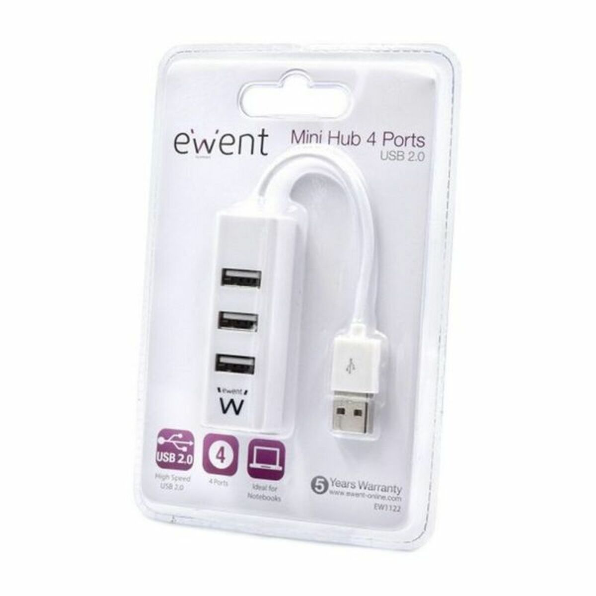 USB Hub Ewent AAOAUS0134 White