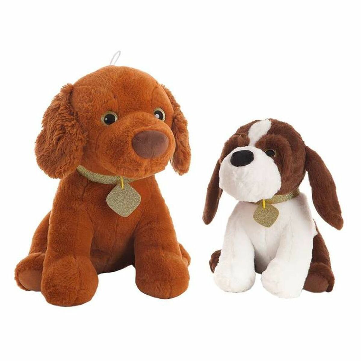 Plüschhund 32 cm Schwarz Beige Braun Polyester Acryl (32 cm)