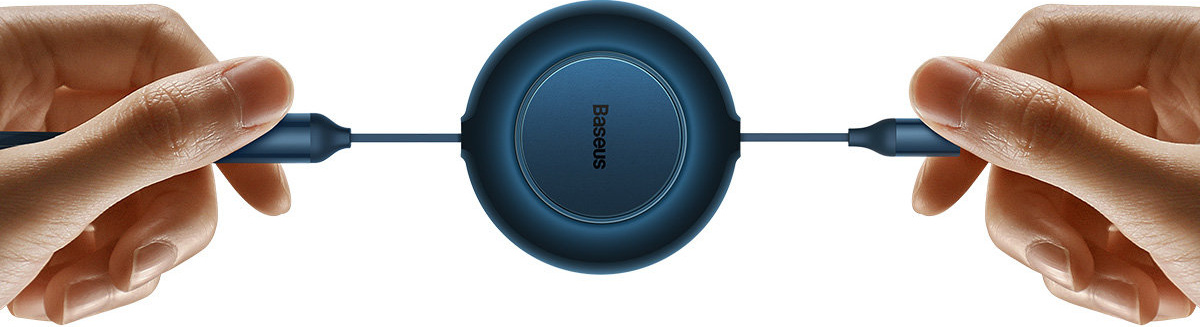 Baseus Bright Mirror 2 retractable cable 3in1 USB Type A - micro USB + Lightning + USB Type C 66W 1.1m blue