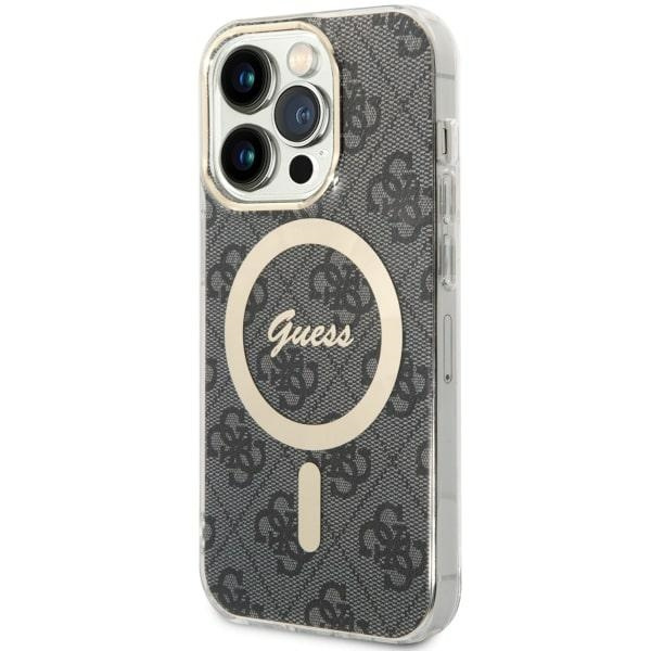 Guess GUHMP14LH4STK Apple iPhone 14 Pro black hardcase 4G MagSafe