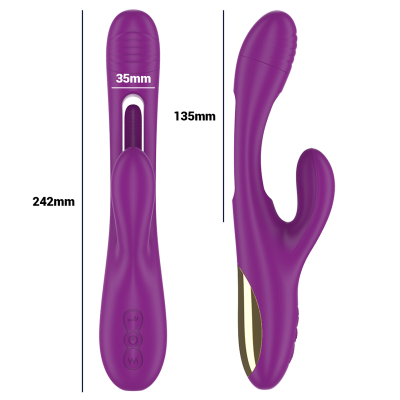 INTENSE - APOLO RECHARGEABLE MULTIFUNCTION VIBRATOR 7 VIBRATIONS WITH SWINGING MOTION PURPLE