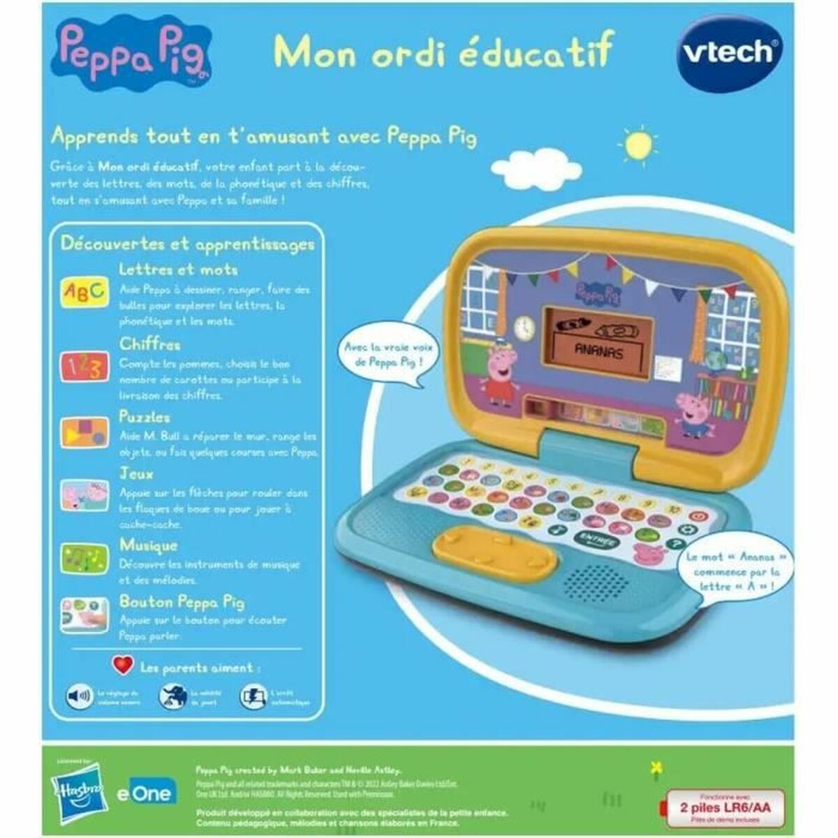 Komputer przenośny Vtech Peppa Pig 3-6 lat Interaktywna zabawka