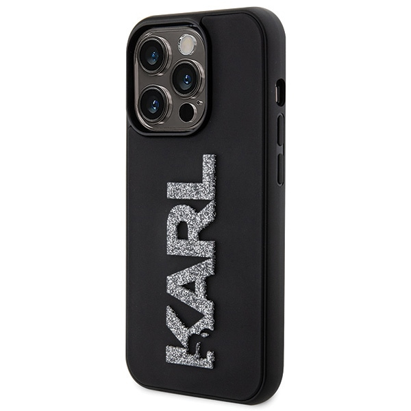 Karl Lagerfeld KLHCP15L3DMBKCK Apple iPhone 15 Pro hardcase 3D Rubber Glitter Logo black
