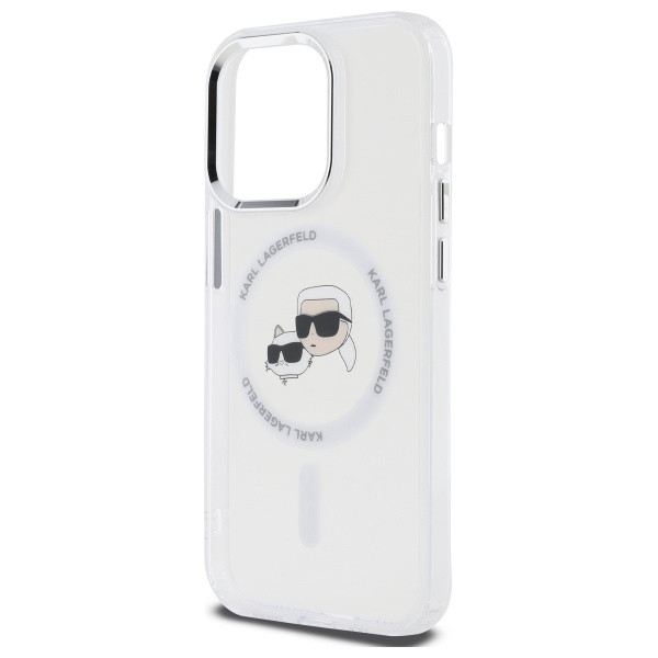 Etui Karl Lagerfeld do Apple iPhone 14 Pro Max hardcase IML Metal Karl&Choupette Head MagSafe biały