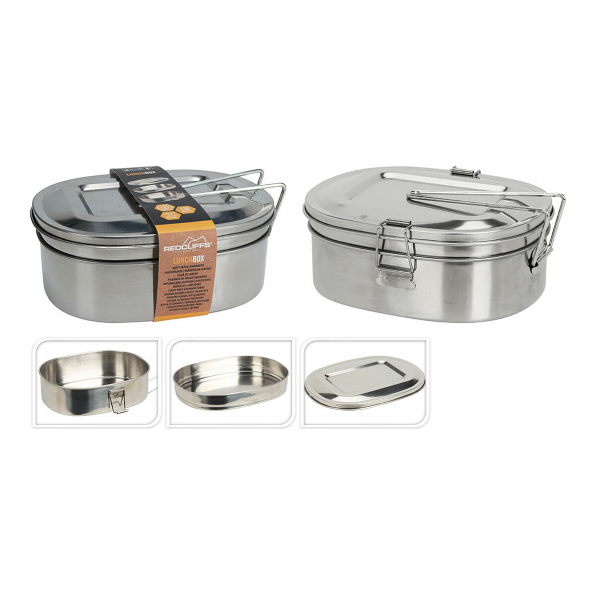 Lunch box Redcliffs Stainless steel 1,2 L Lunch box Redcliffs Stainless steel 1,2 L