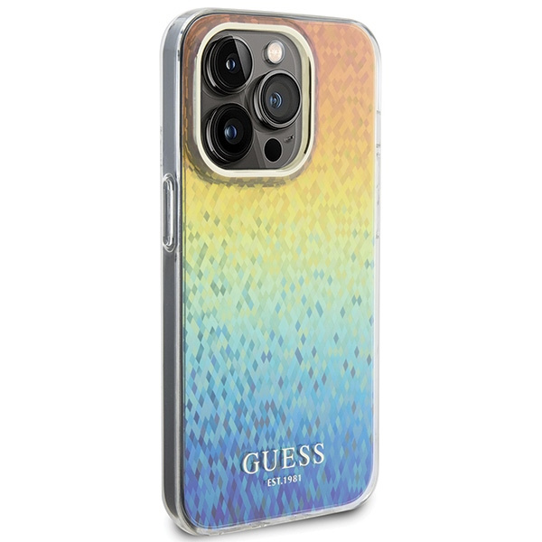 Guess GUHCP14LHDECMI Apple iPhone 14 Pro hardcase IML Faceted Mirror Disco Iridescent multicoloured