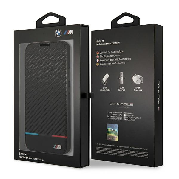 BMW BMBKS22MPUCARTCBK Samsung Galaxy S22+ Plus black bookcase M Collection Triangles