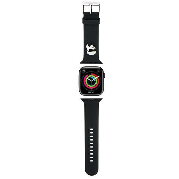 Karl Lagerfeld KLAWMSLKNK Apple Watch 4/5/6/7/SE/8/9 40/41mm strap 3D Rubber Karl Head black