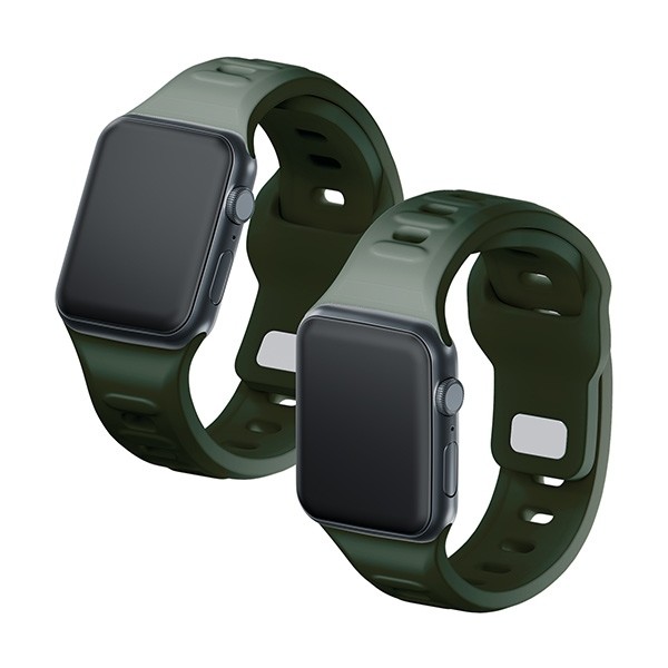 3MK Silicone Watch Strap Apple Watch 4/5/6/7/8/9/SE/Ultra 42/44/45/49mm dark green