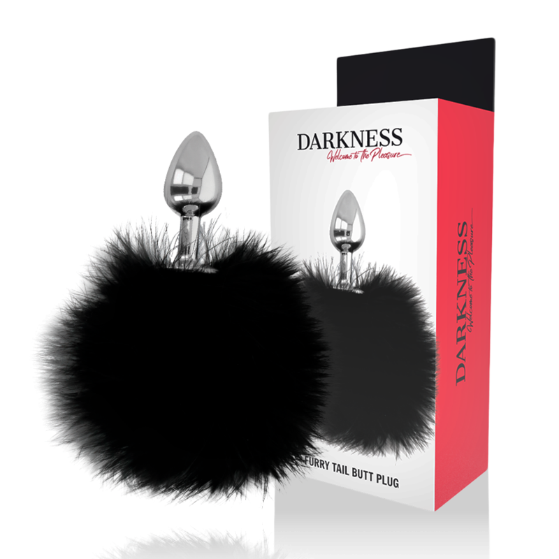 DARKNESS - EXTRA ANAL BUTTPLUG WITH TAIL BLACK 7 CM