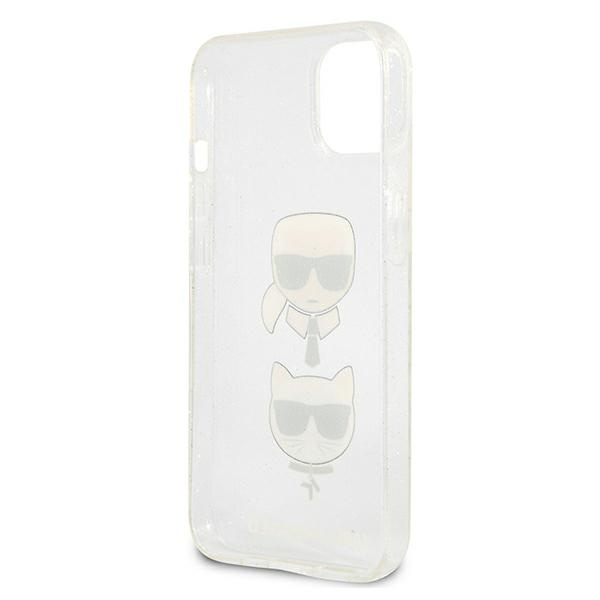 Karl Lagerfeld KLHCP13SKCTUGLS Apple iPhone 13 mini silver hardcase Glitter Karl`s & Choupette