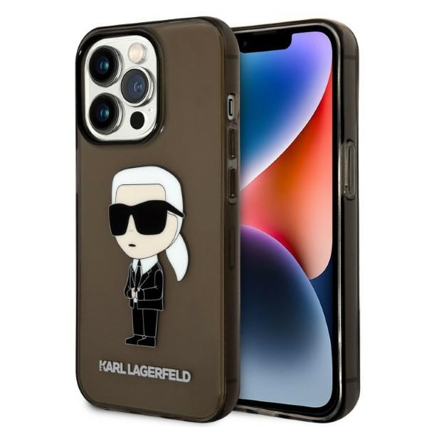 Karl Lagerfeld KLHCP14LHNIKTCK Apple iPhone 14 Pro black hardcase Ikonik Karl Lagerfeld