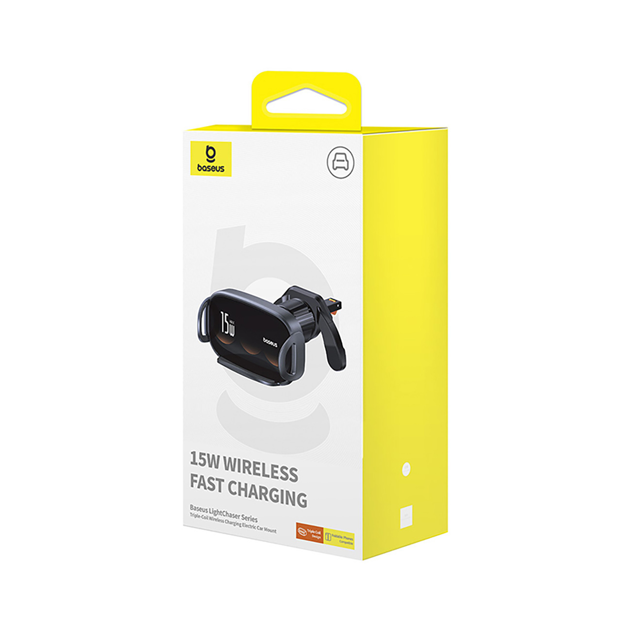 Baseus LightChaser BS-CM029 car holder for grille with inductive charger 15W black