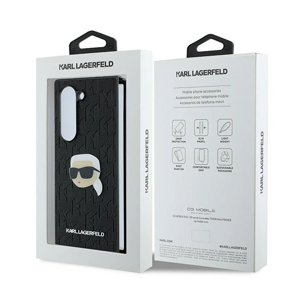 Case Karl Lagerfeld KLHCZFD6PGKSKIHK Samsung Galaxy Z Fold6 Saffiano Monogram Head Pin black/black