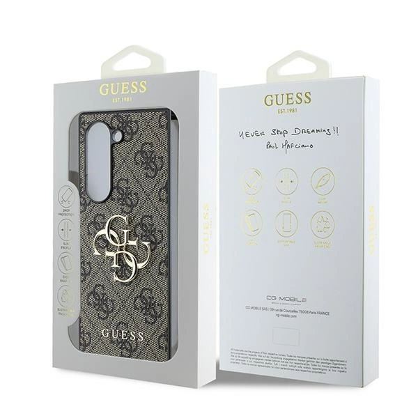 Case Guess GUHCZFD64GMGBR Samsung Galaxy Z Fold6 Leather 4G Metal Logo brown