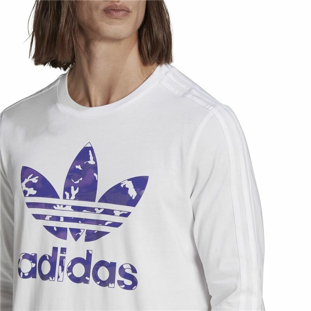 Men’s Long Sleeve T-Shirt Adidas Originals Camo STR White