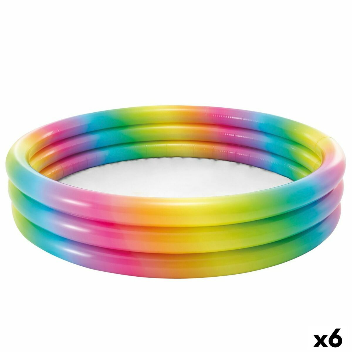 Inflatable Paddling Pool for Children Intex Multicolour Rings 147 x 33 x 147 cm 330 L (6 Units)