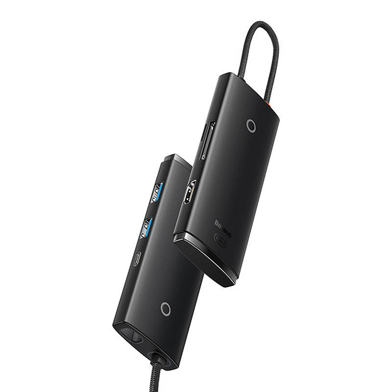 Baseus OS Lite HUB 6-Port USB-C/HDMI - USB3.0x2 - PD - SD/TF (black)