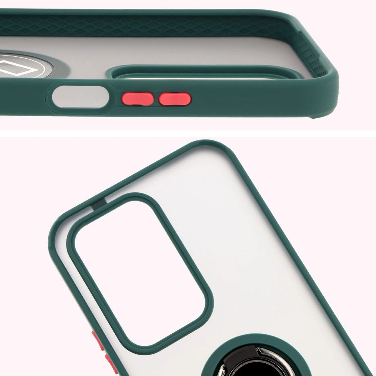 Bizon Case Hybrid Ring Honor 200 Lite smoky with a dark green frame