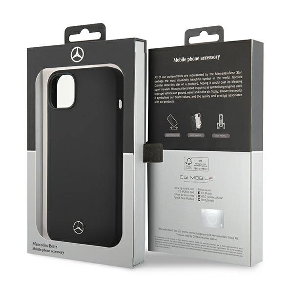 Mercedes MEHMP14SSILBK Apple iPhone 13 / 14 / 15 hardcase Silicone Line Magsafe black