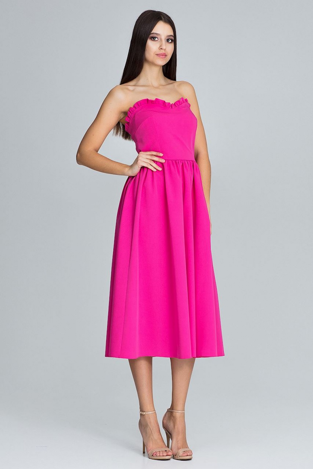 Sukienka Model M602 Fuksja - Figl Różowy Damska