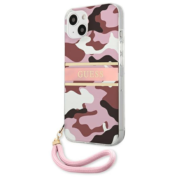 Guess GUHCP13SKCABPI Apple iPhone 13 mini pink hardcase Camo Strap Collection