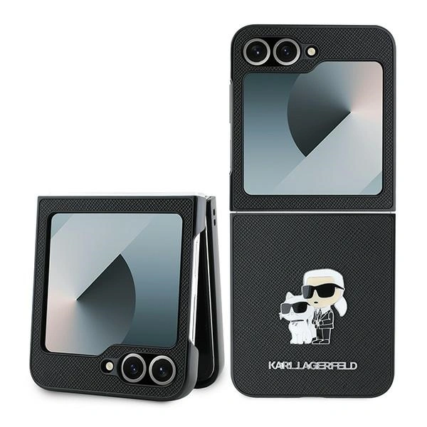 Case Karl Lagerfeld KLHCZF6SAPKCNPK Samsung Galaxy Z Flip6 Saffiano Metal Pin black/black