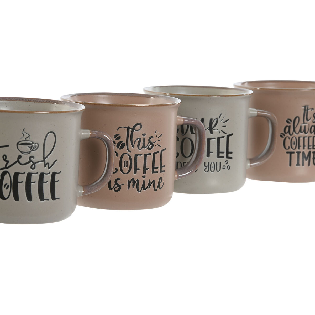4 Piece Mug Set Home ESPRIT Blue Pink Stoneware