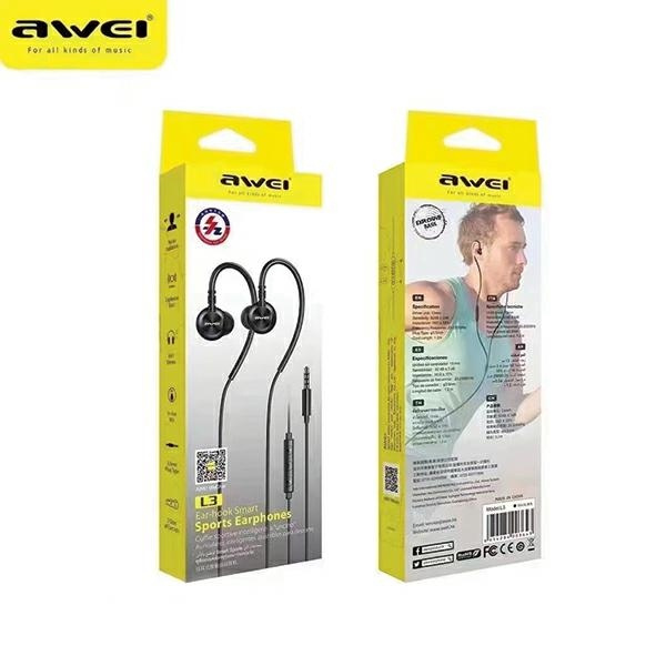 AWEI L3 in-ear headphones 3.5mm jack black