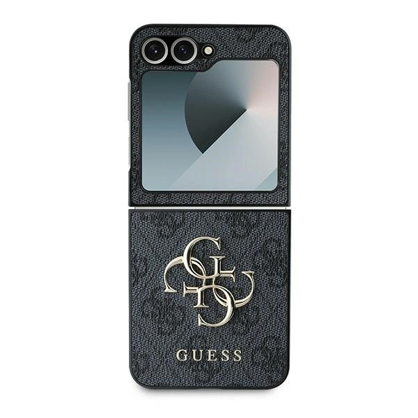 Case Guess GUHCZF64GMGGR Samsung Galaxy Z Flip6 Leather 4G Metal Logo black/black