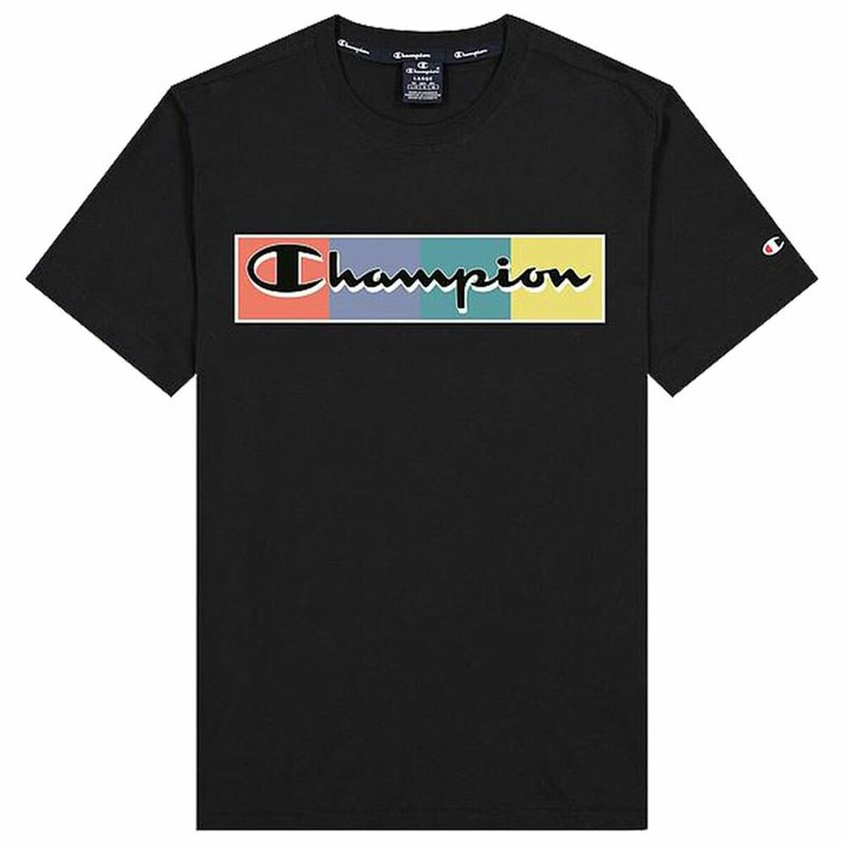 Short Sleeve T-Shirt Champion Crewneck Black